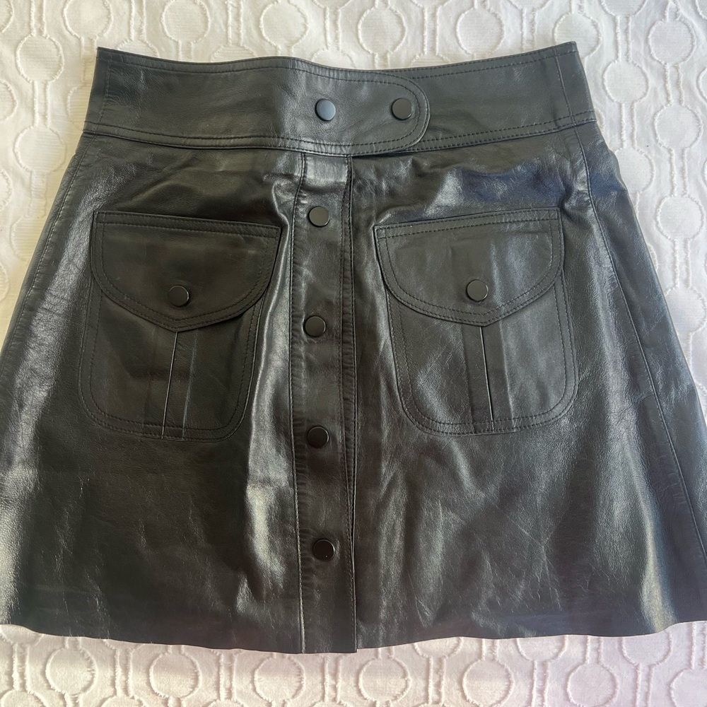 100 % lamb leather Current Elliot skirt